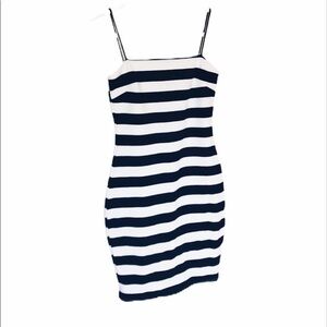 Style Rack Black and White striped spaghetti strap bodycon mini dress size small